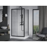 Mexen Apia sklápěcí sprchový kout 120 x 80 cm, průhledný, černý + sprchová vanička Rio - 840-120-080-70-00-4510