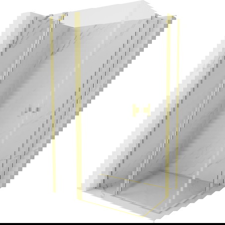 Mexen Mist Duo sprchový kout s otočnými dveřmi 115 x 95 cm, transparentní, kartáčované zlato - 8A4-115-095-55-00