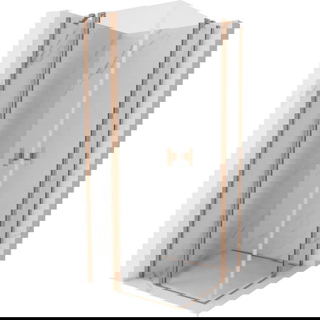 Mexen Mist Duo sprchový kout 80 x 80 cm, čirý, kartáčovaná měď - 8A4-080-080-65-00