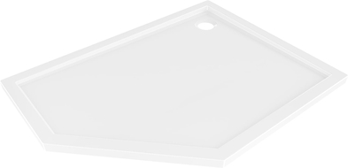 Mexen Flow brodzik pětiúhelníkový slim pravý 90 x 80 cm, bílý lesk - 46P108090R