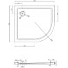 Mexen Flow půlkruhový asymetrický slim levý 100 x 80 cm, bílý lesk - 46Q108010L