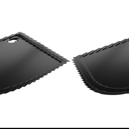 Mexen Flow asymetrická půlkruhová sprchová vanička slim levá 90 x 80 cm, černý mat - 46Q708090L