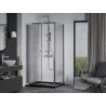 Mexen Apia posuvná sprchová kabina 130 x 90 cm, transparentní, chrom + Flat vanička, černá - 840-130-090-01-00-4070