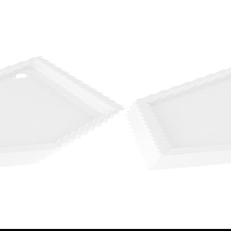 Mexen Flow+ pětiúhelníkový sprchový kout levý 100 x 80 cm, bílý lesk - 46P108010LH