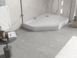 Mexen Flow+ sprchová vanička pětiúhelníková pravá 100 x 80 cm, bílý lesk - 46P108010RH