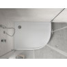 Mexen Flow+ polokruhový asymetrický sprchový kout levý 90 x 80 cm, bílý lesk - 46Q108090LH