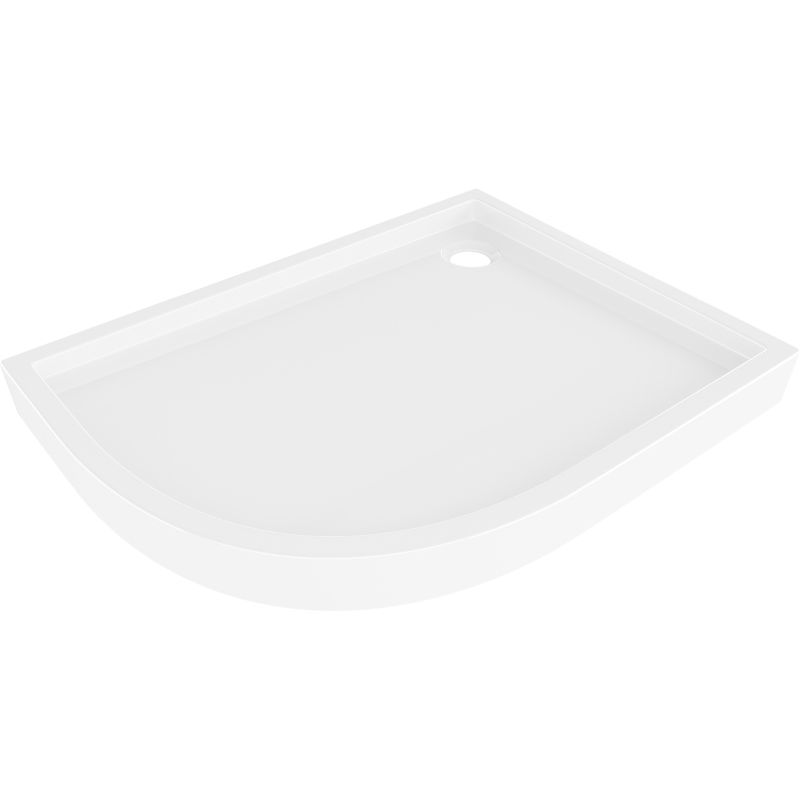 Mexen Flow+ sprchová vanička půlkruhová asymetrická pravá 90 x 80 cm, bílý lesk - 46Q108090RH