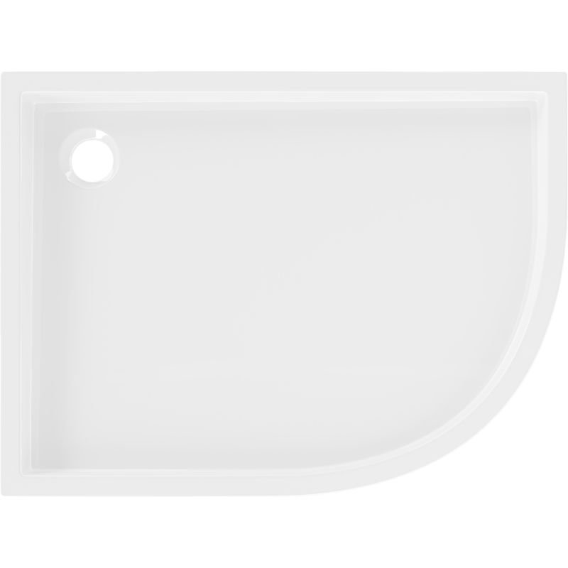 Mexen Flow+ asymetrická sprchová vanička půlkruhová levá 100 x 80 cm, bílý lesk - 46Q108010LH