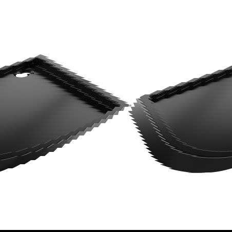 Mexen Flow+ sprchová vanička půlkruhová asymetrická levá 100 x 80 cm, černá mat - 46Q708010LH