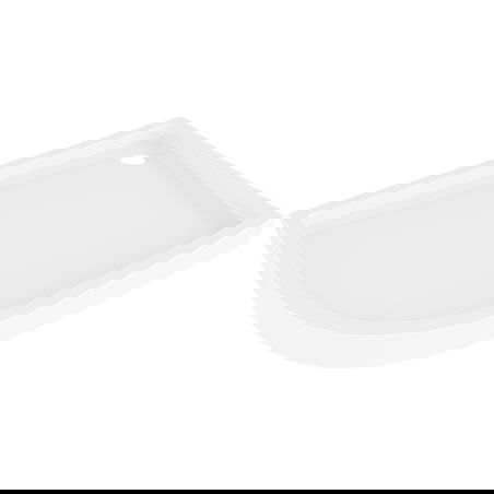 Mexen Flow+ asymetrická pravá půlkruhová sprchová vanička 100 x 80 cm, bílý lesk - 46Q108010RH