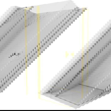 Mexen Mist L Duo sprchový kout s otevíracími dveřmi 105 x 95 cm, průhledný, zlatý - 8A4L-105-095-50-00