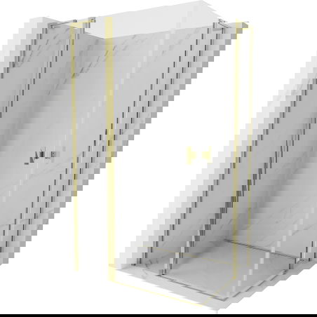 Mexen Mist L Duo sprchová kabina otočná 105 x 100 cm, transparentní, zlatá - 8A4L-105-100-50-00