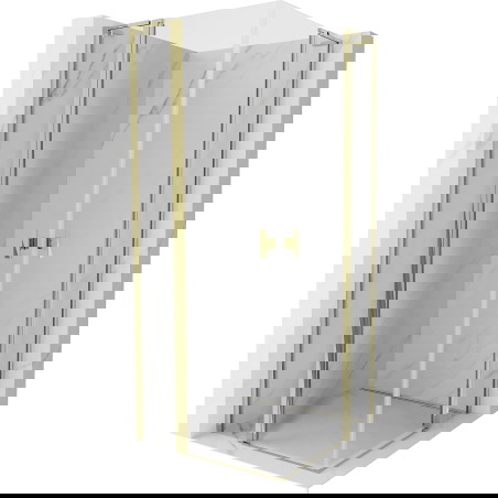 Mexen Mist L Duo sprchový kout s otočnými dveřmi 105 x 105 cm, transparentní, zlatý - 8A4L-105-105-50-00