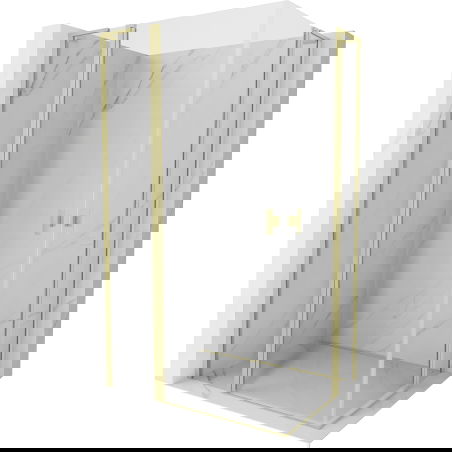 Mexen Mist L Duo sprchový kout 115 x 90 cm, transparentní, zlatý kartáčovaný - 8A4L-115-090-55-00