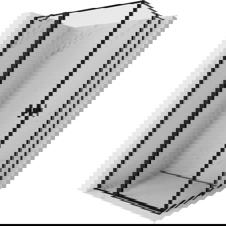 Mexen Mist Duo sprchový kout s výklopnými dveřmi 90 x 70 cm, černý rámeček, černý - 8A4-090L-070P-70-70