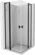 Mexen Mist L Duo sprchový kout, otočný 115 x 115 cm, transparentní, černý - 8A4L-115-115-70-00