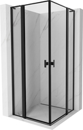 Mexen Mist L Duo sprchový kout otevírací 105 x 105 cm, černý rám, černý - 8A4L-105L-105P-70-70