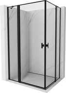 Mexen Mist Duo sprchový kout otočný 115 x 100 cm, černý rám, černý - 8A4-115L-100P-70-70
