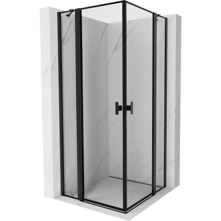 Mexen Mist Duo otočná sprchová kabina 110 x 110 cm, černý rám, černá - 8A4-110L-110P-70-70