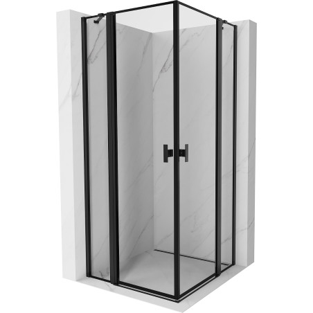 Mexen Mist Duo sprchový kout s otočnými dveřmi 115 x 115 cm, černý rám, černý - 8A4-115L-115P-70-70