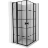Mexen Mist L Duo sprchový kout s otočnými dveřmi 95 x 95 cm, černá mřížka, černý - 8A4L-095L-095P-70-77