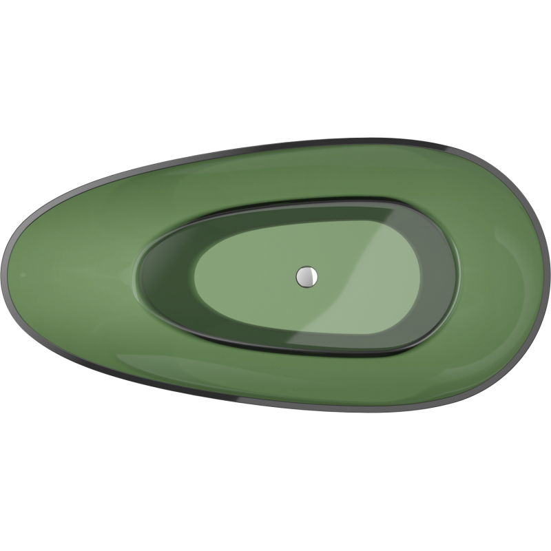 Mexen Glass forest volně stojící vana transparentní 170 x 85 cm, chromový uzávěr - 58061708502