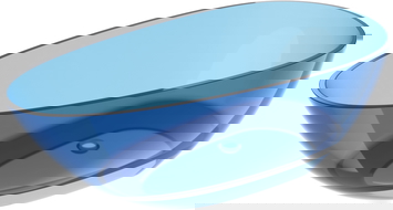 Mexen Glass džínsová volně stojící vana průhledná 170 x 85 cm, chromový uzávěr - 58061708507