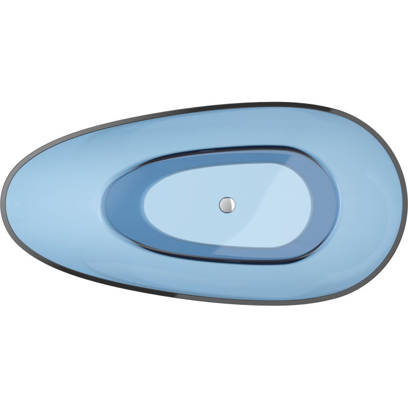 Mexen Glass džínsová volně stojící vana průhledná 170 x 85 cm, chromový uzávěr - 58061708507