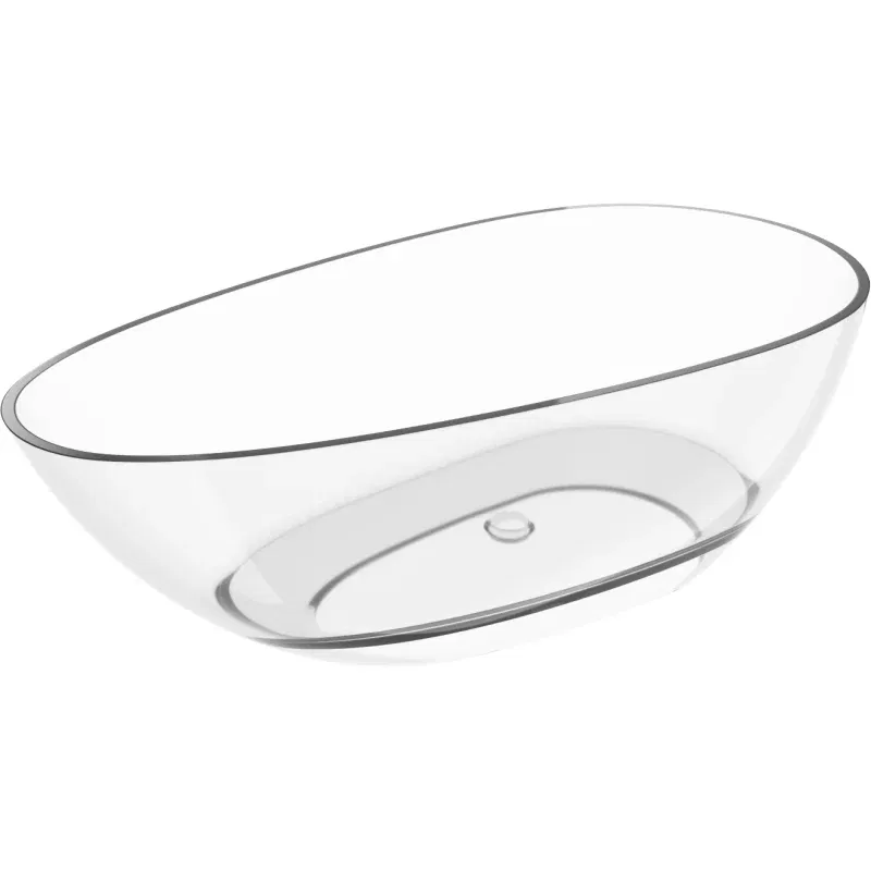 Mexen Glass čirá volně stojící vana transparentní 170 x 85 cm, chromová zátka - 58061708508