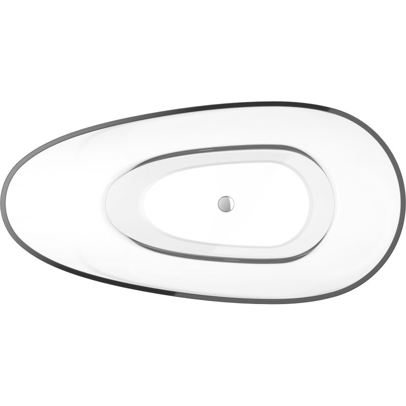 Mexen Glass čirá volně stojící vana transparentní 170 x 85 cm, chromová zátka - 58061708508