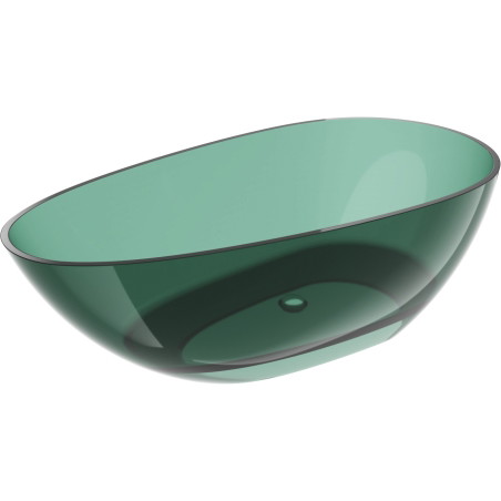 Mexen Glass volně stojící transparentní vana 170 x 85 cm, teal, chromová zátka - 58061708511