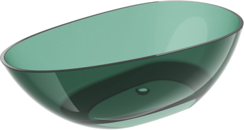 Mexen Glass volně stojící transparentní vana 170 x 85 cm, teal, chromová zátka - 58061708511