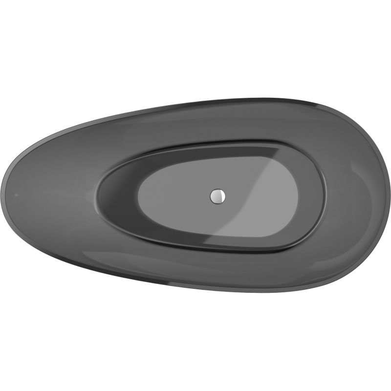 Mexen Glass černá volně stojící vana průhledná 160 x 80 cm, chromový uzávěr - 58061608013