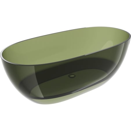 Mexen Pure olivová volně stojící vana průhledná 170 x 80 cm, chromová zátka - 58071708001