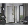 Mexen Apia posuvná sprchová kabina 130 x 100 cm, transparentní, zlatá + brodzik Flat, bílý - 840-130-100-50-00-4010G