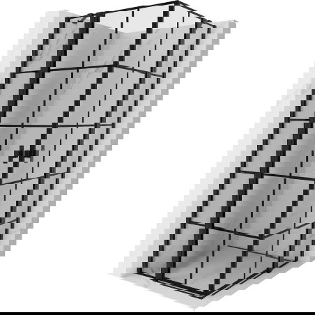 Mexen Mist Duo sprchový kout otevíratelný 105 x 105 cm, černá mřížka, černý - 8A4-105L-105P-70-77