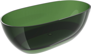 Mexen Pure lesní volně stojící transparentní vana 170 x 80 cm, chromová zátka - 58071708002