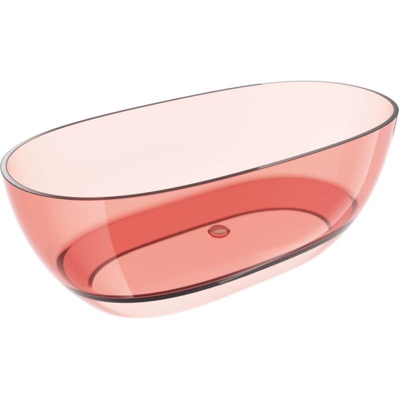 Mexen Pure korálová volně stojící vana průhledná 170 x 80 cm, chromová zátka - 58071708004