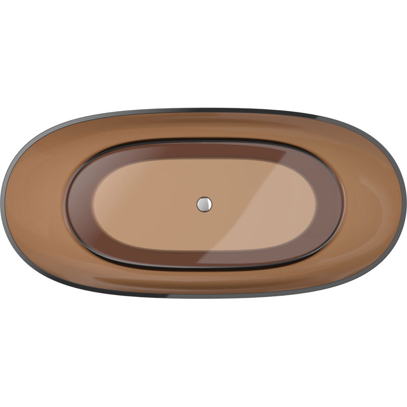 Mexen Pure earth volně stojící vana průhledná 170 x 80 cm, chromová zátka - 58071708005