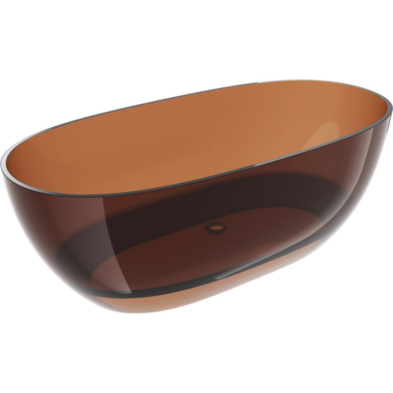 Mexen Pure earth volně stojící vana průhledná 170 x 80 cm, chromová zátka - 58071708005