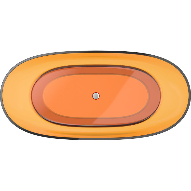 Mexen Pure rezavá volně stojící transparentní vana 170 x 80 cm, zátka chrom - 58071708006