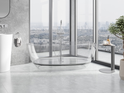 Mexen Pure volně stojící průhledná vana 170 x 80 cm, clear, chromová zátka - 58071708008