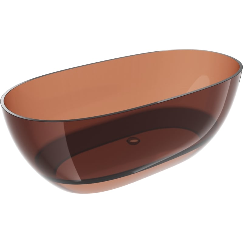 Mexen Pure cherry volně stojící transparentní vana 170 x 80 cm, chromová zátka - 58071708009