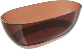 Mexen Pure cherry volně stojící transparentní vana 170 x 80 cm, chromová zátka - 58071708009