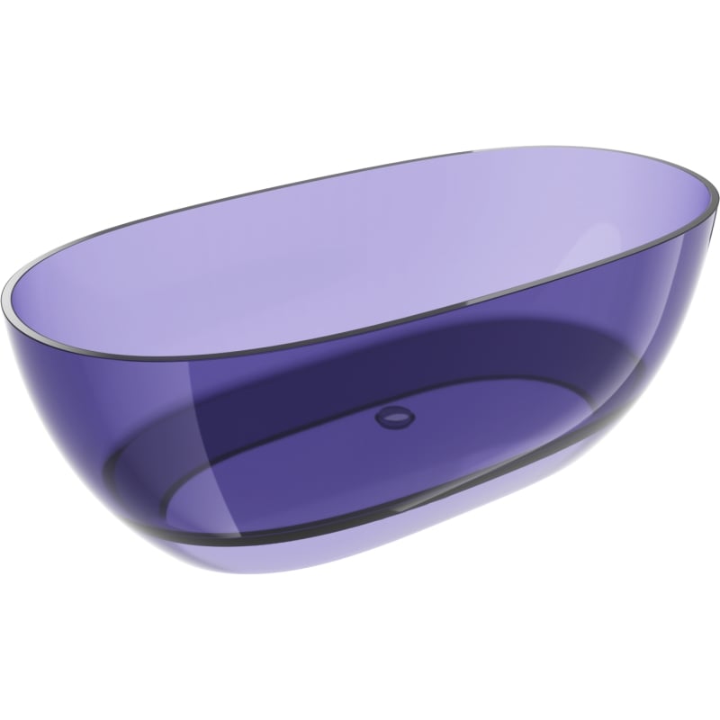 Mexen Pure tmavě modrá volně stojící transparentní vana 170 x 80 cm, chromová zátka - 58071708010