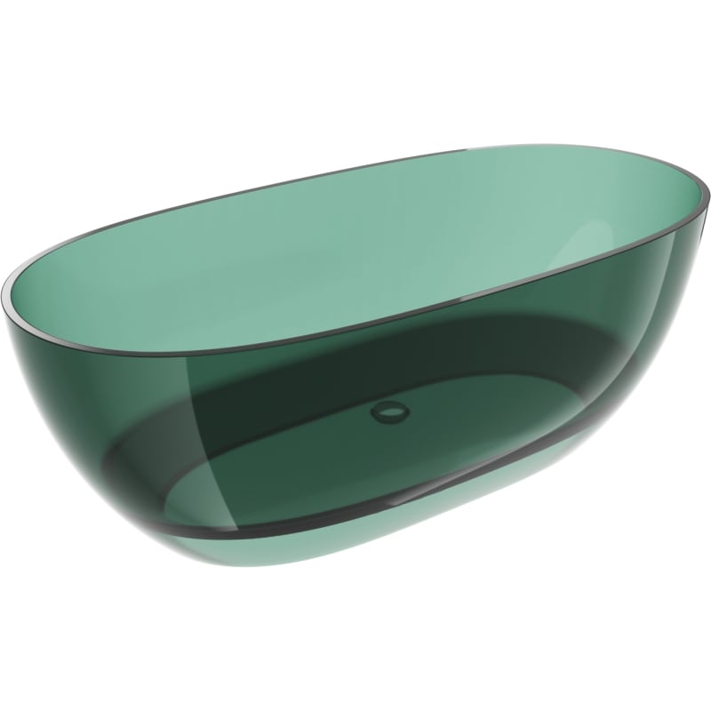 Mexen Pure teal volně stojící vana transparentní 170 x 80 cm, chromová zátka - 58071708011