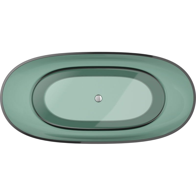 Mexen Pure teal volně stojící vana transparentní 170 x 80 cm, chromová zátka - 58071708011