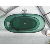 Mexen Pure transparentní volně stojící vana 170 x 80 cm, teal, chromová zátka - 58071708011