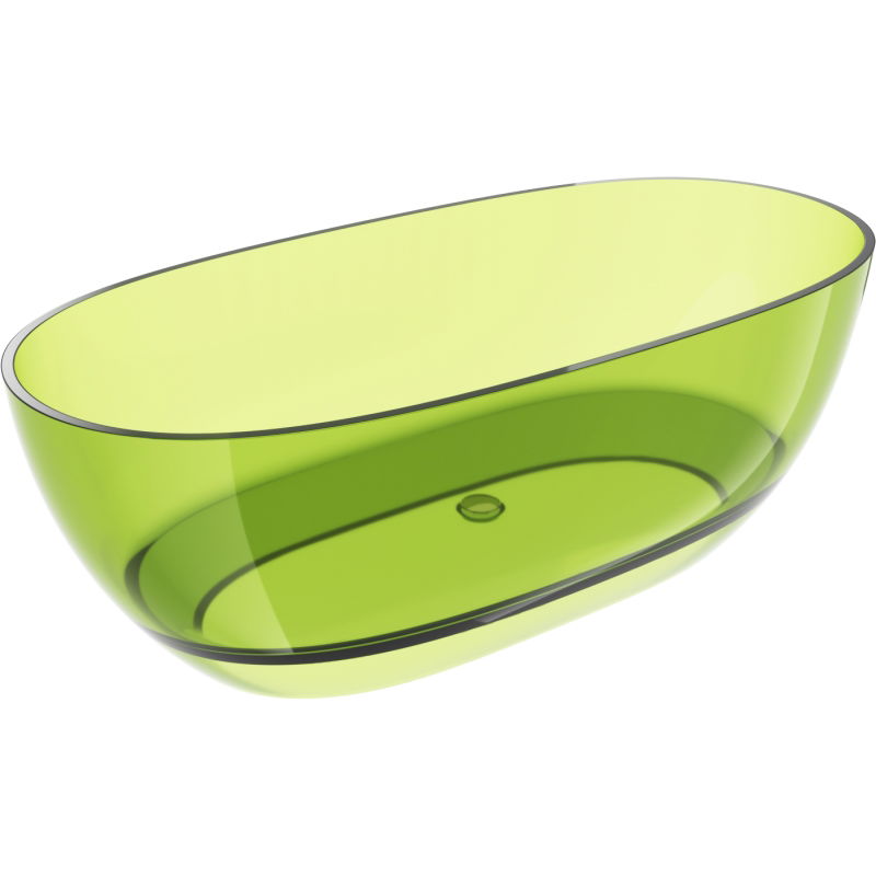 Mexen Pure vápno volně stojící vana transparentní 170 x 80 cm, chromová zátka - 58071708012