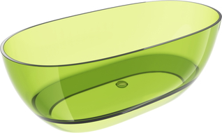 Mexen Pure vápno volně stojící vana transparentní 170 x 80 cm, chromová zátka - 58071708012